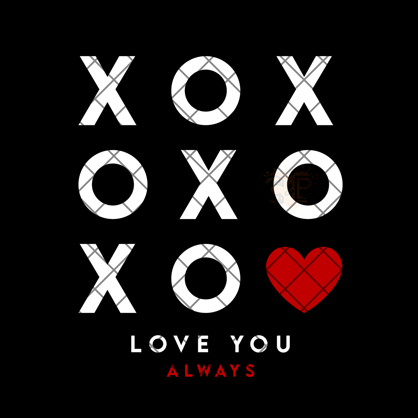 Love you always tic tac toe DTF film t shirt transfer