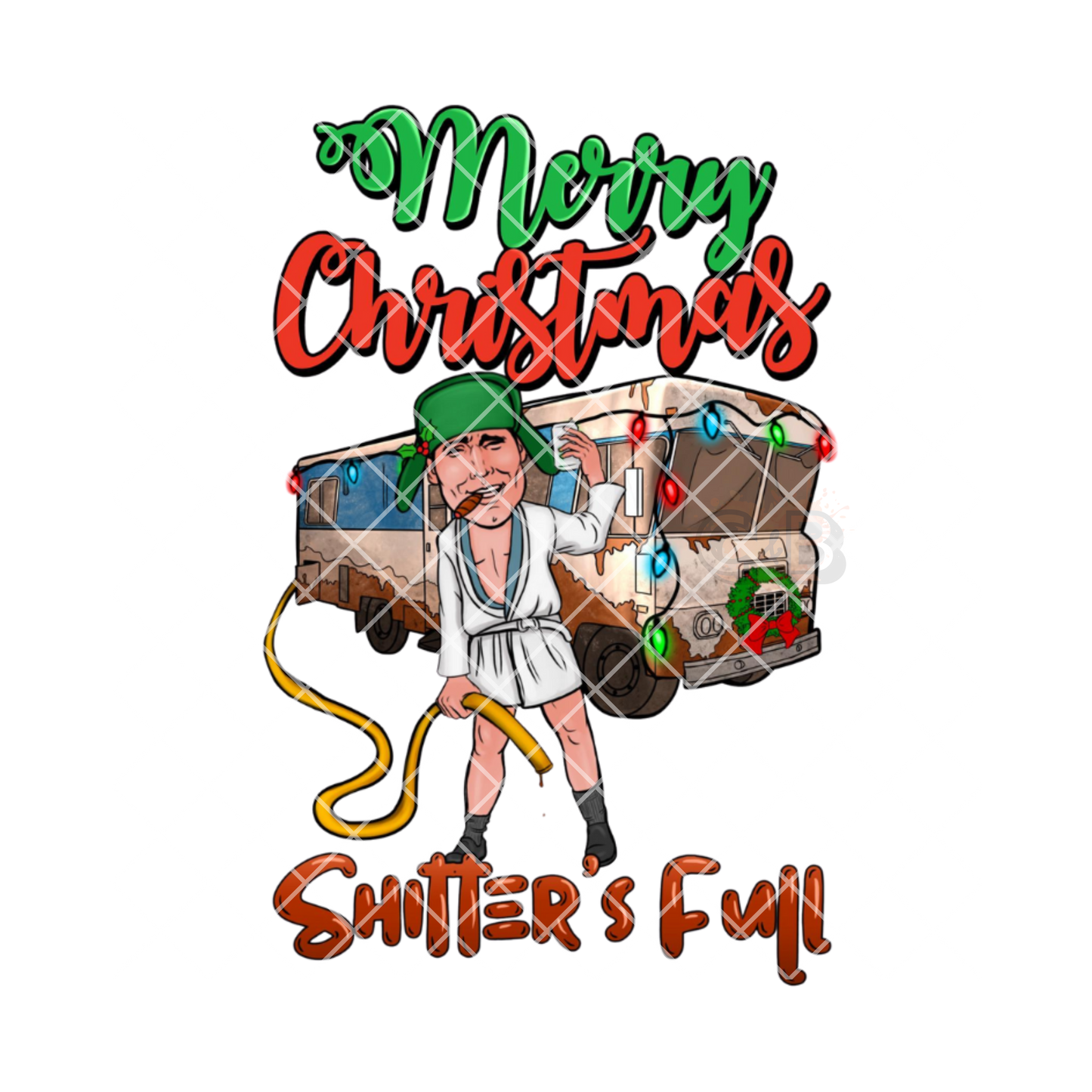 Merry Christmas Bathrooms Full DTF Transfer