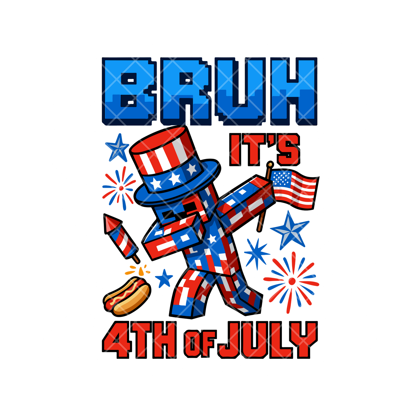 Bruh It’s 4th July Hot Dogs Dancing PNG