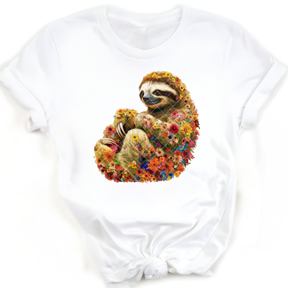Floral Sloth PNG