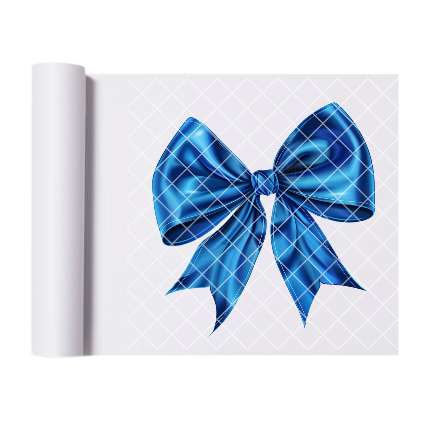Blue Chrome Bow - Direct Print Film Transfer for T-Shirts, Cotton, Polyester & Blends - High-Quality DTF Print