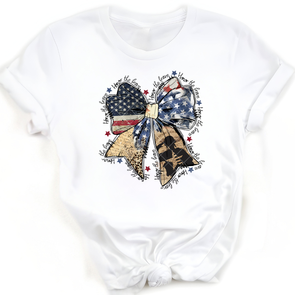 Patriot Ribbon Bow Wrap Saying PNG
