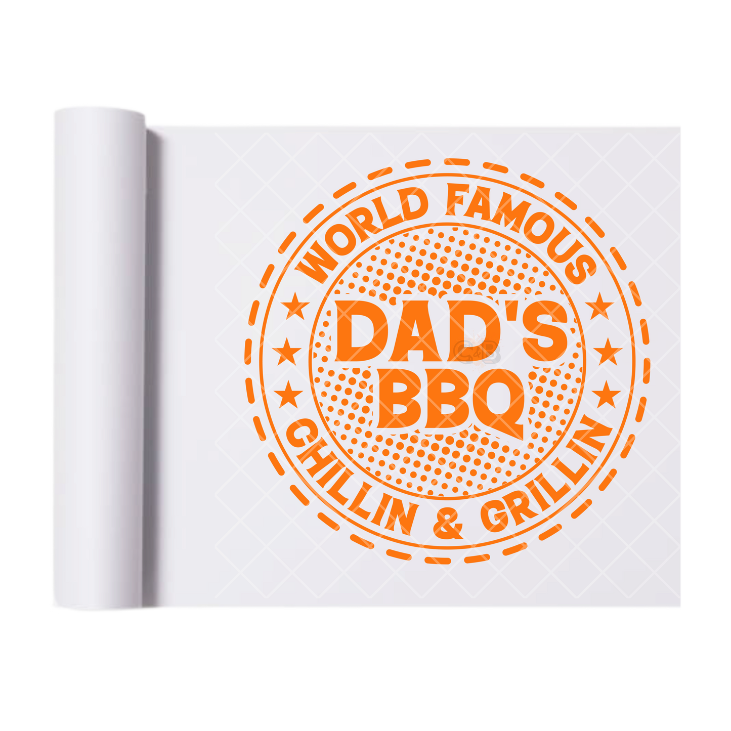 World Famous Dads Bbq - Direct Print Film Transfer for Trendy T-Shirts, Cotton, Polyester & Blends - High-Quality Print