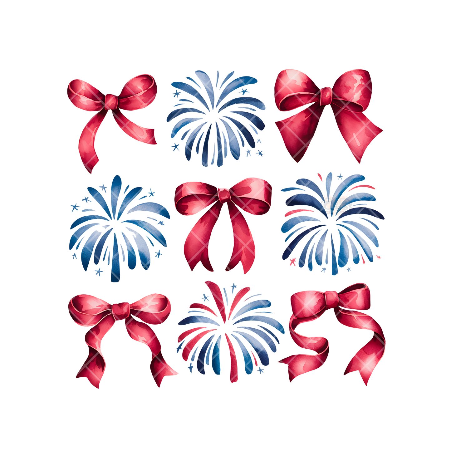Blue Works Red Bows PNG
