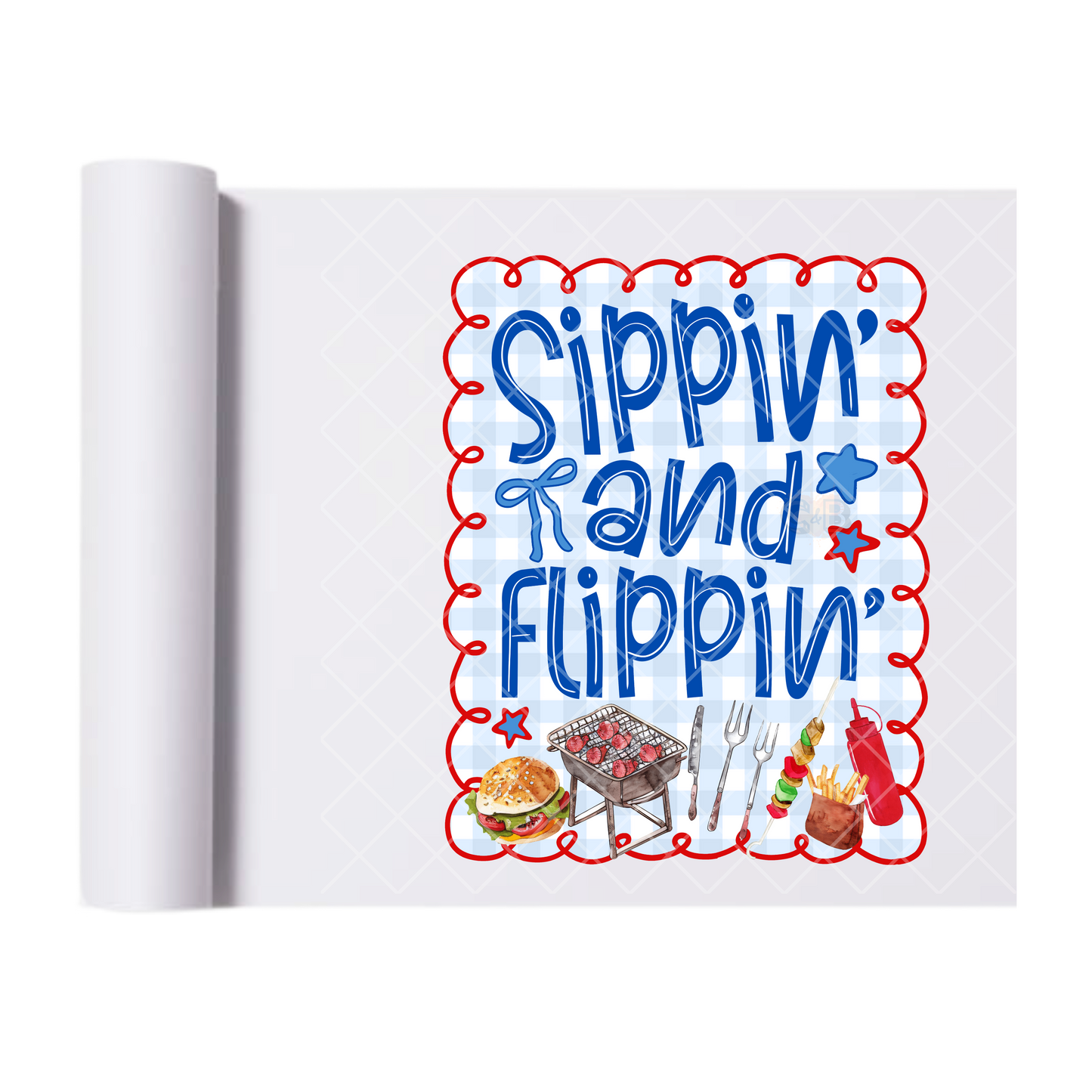 Sippin And Flippin - Direct Print Film Transfer for Trendy T-Shirts, Cotton, Polyester & Blends - High-Quality Print