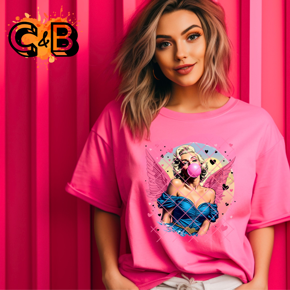 Blond pink wings PNG