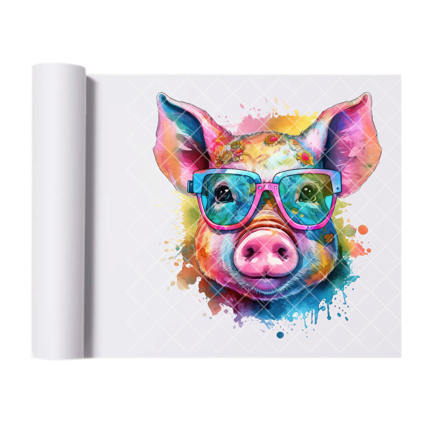 Splash Piggie - Direct Print Film Transfer for Trendy T-Shirts, Cotton, Polyester & Blends - High-Quality Print
