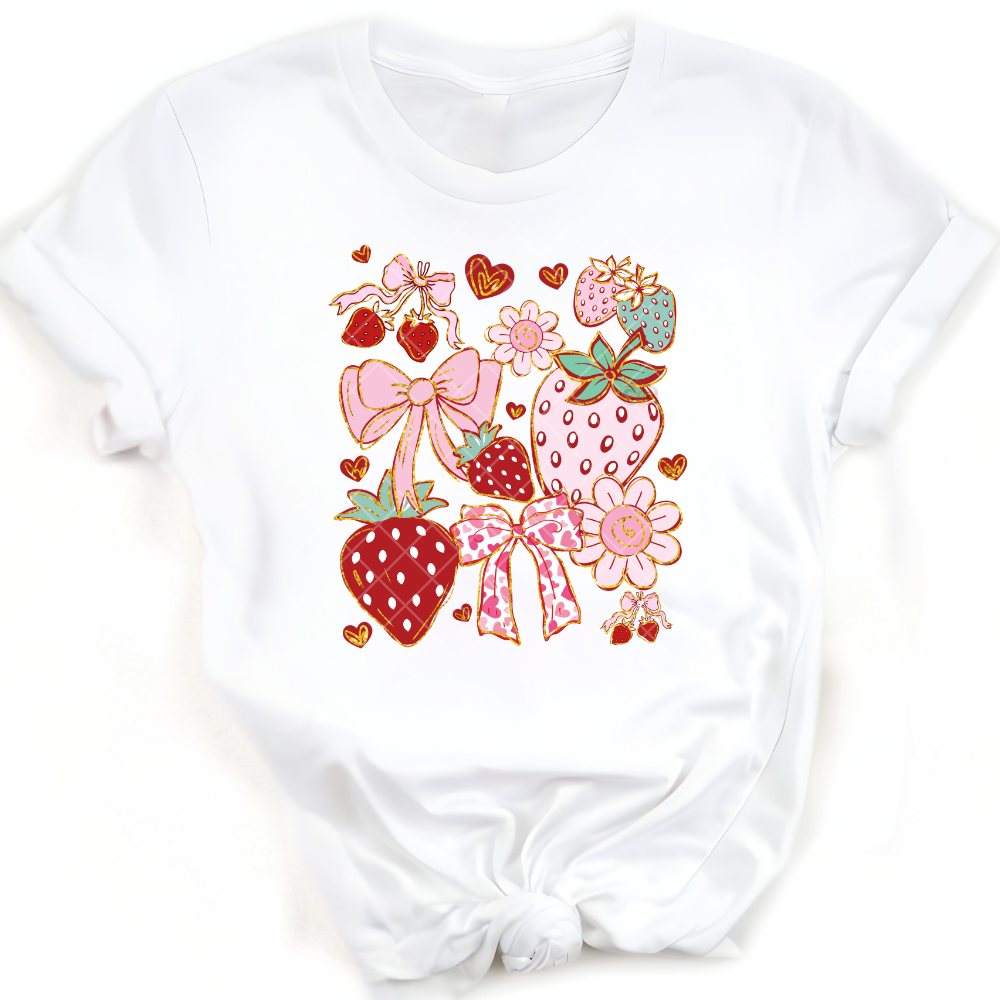 Strawberry Shortcake Inspired Pattern PNG