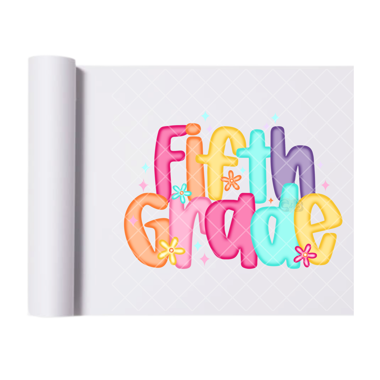 Fifth Grade Powerpuff - Direct Print Film Transfer for T-Shirts, Cotton, Polyester & Blends - High-Quality Print