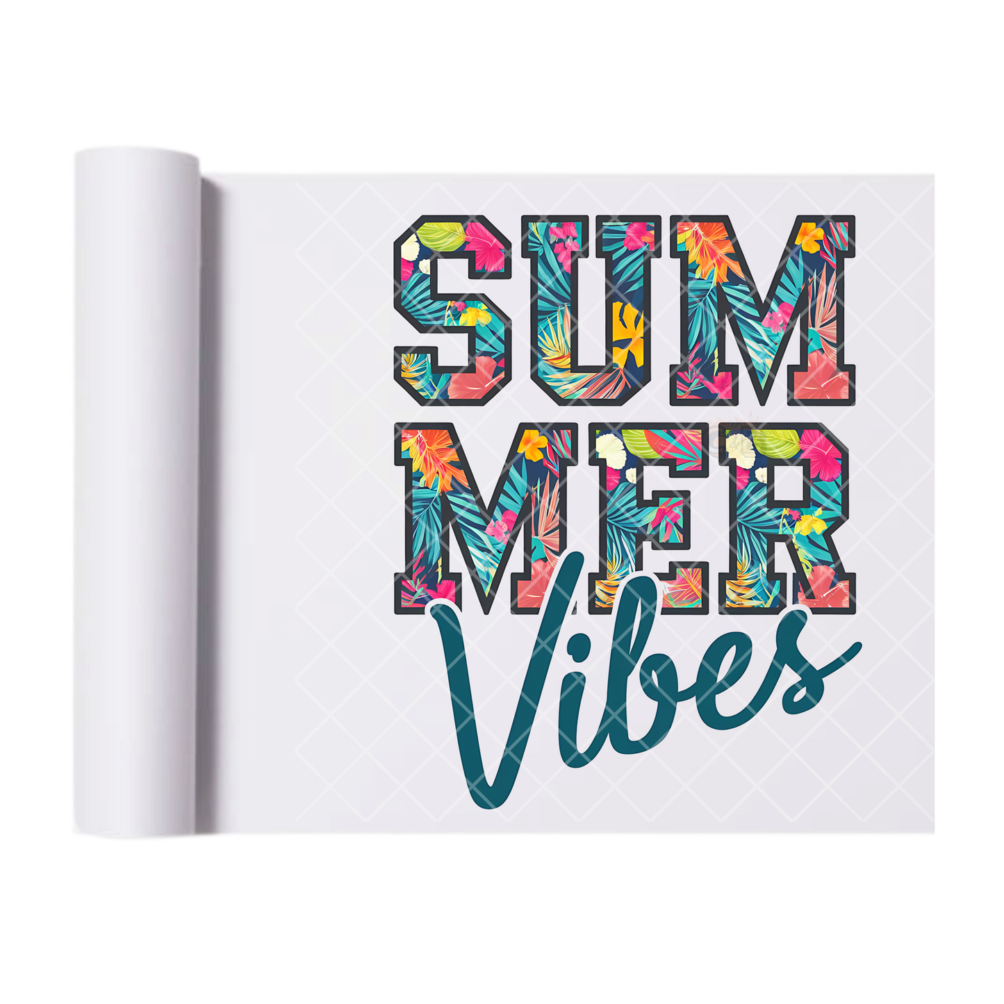 Summer Vibes Pastel Pom - Direct Print Film Transfer for Trendy T-Shirts, Cotton, Polyester & Blends - High-Quality Print
