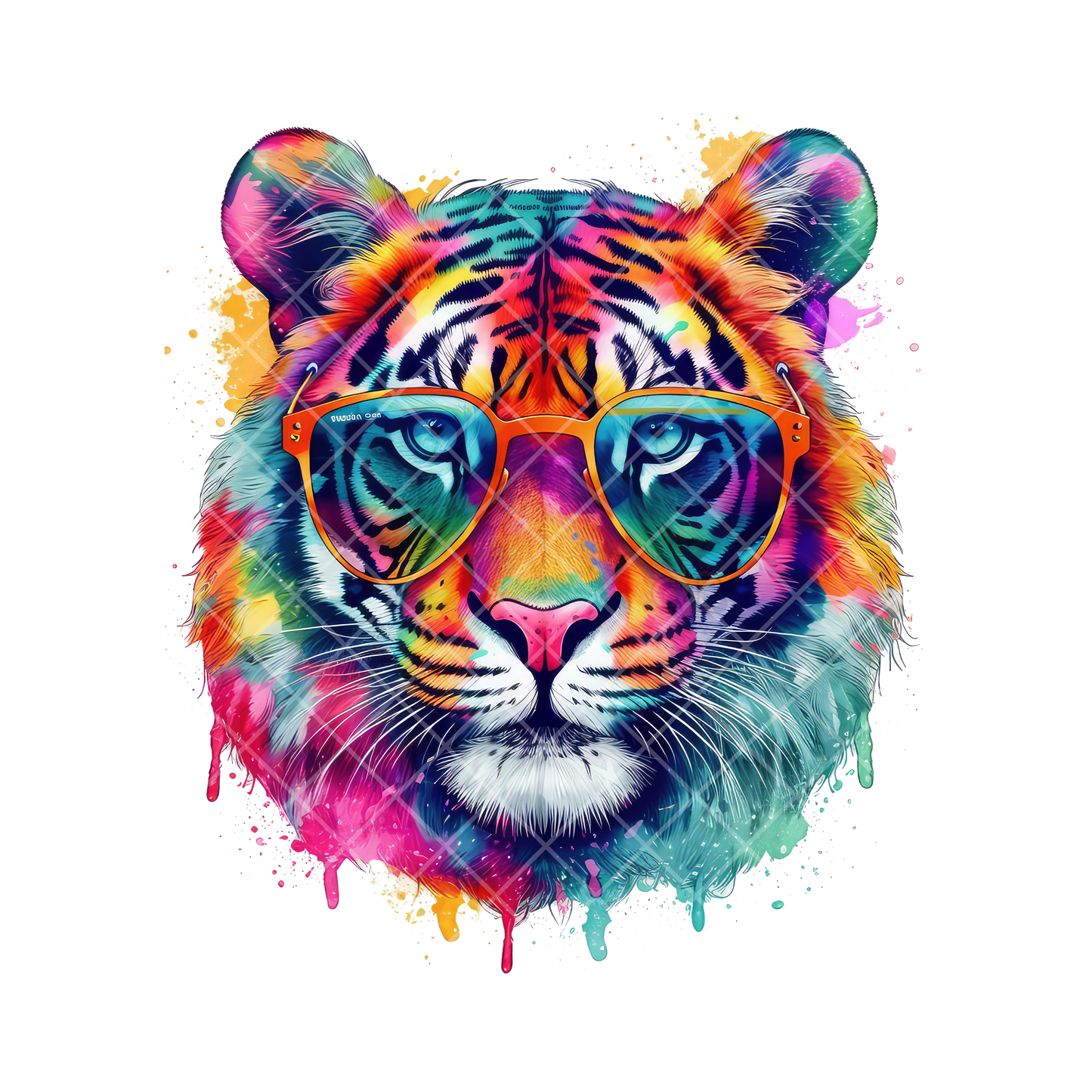Tiger Paint Splash With Shades PNG