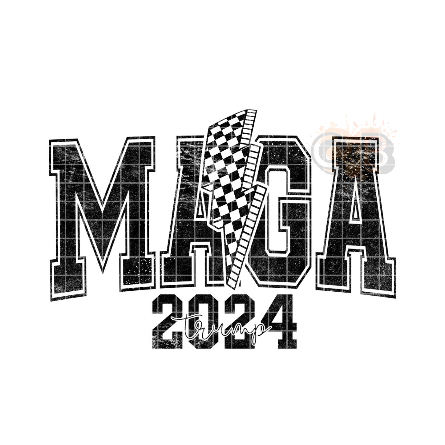 MAGA 2024 Checkered Bolt PNG