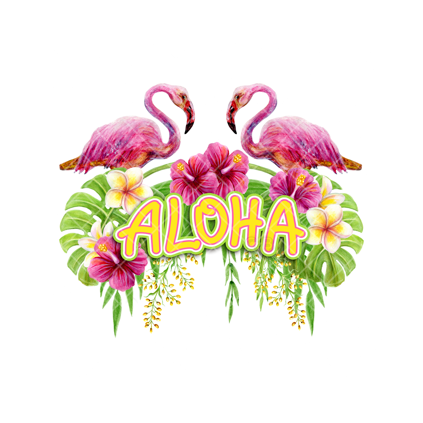 Aloha Pink Flamingo PNG