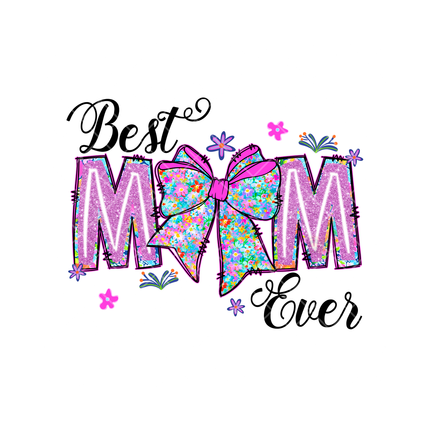 Best Mom Ever With Bow PNG