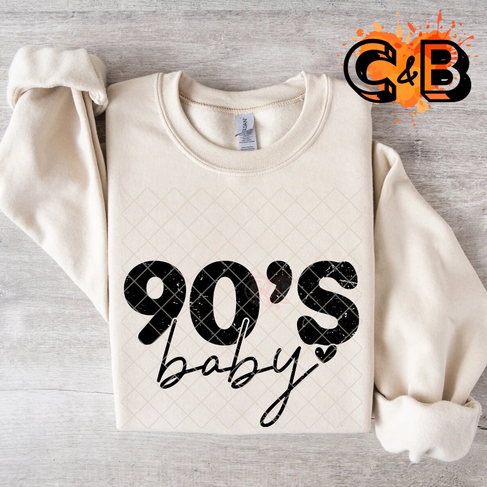 90s baby black font PNG