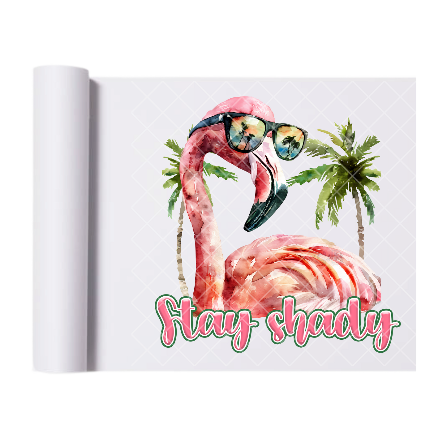 Stay Shady Flamingo - Direct Print Film Transfer for Trendy T-Shirts, Cotton, Polyester & Blends - High-Quality Print