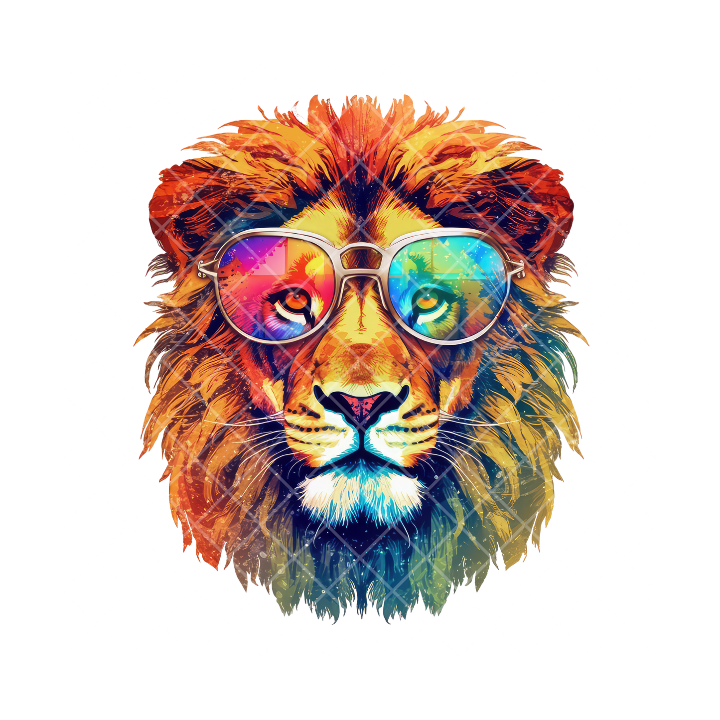 Lion With Officer Shades PNG