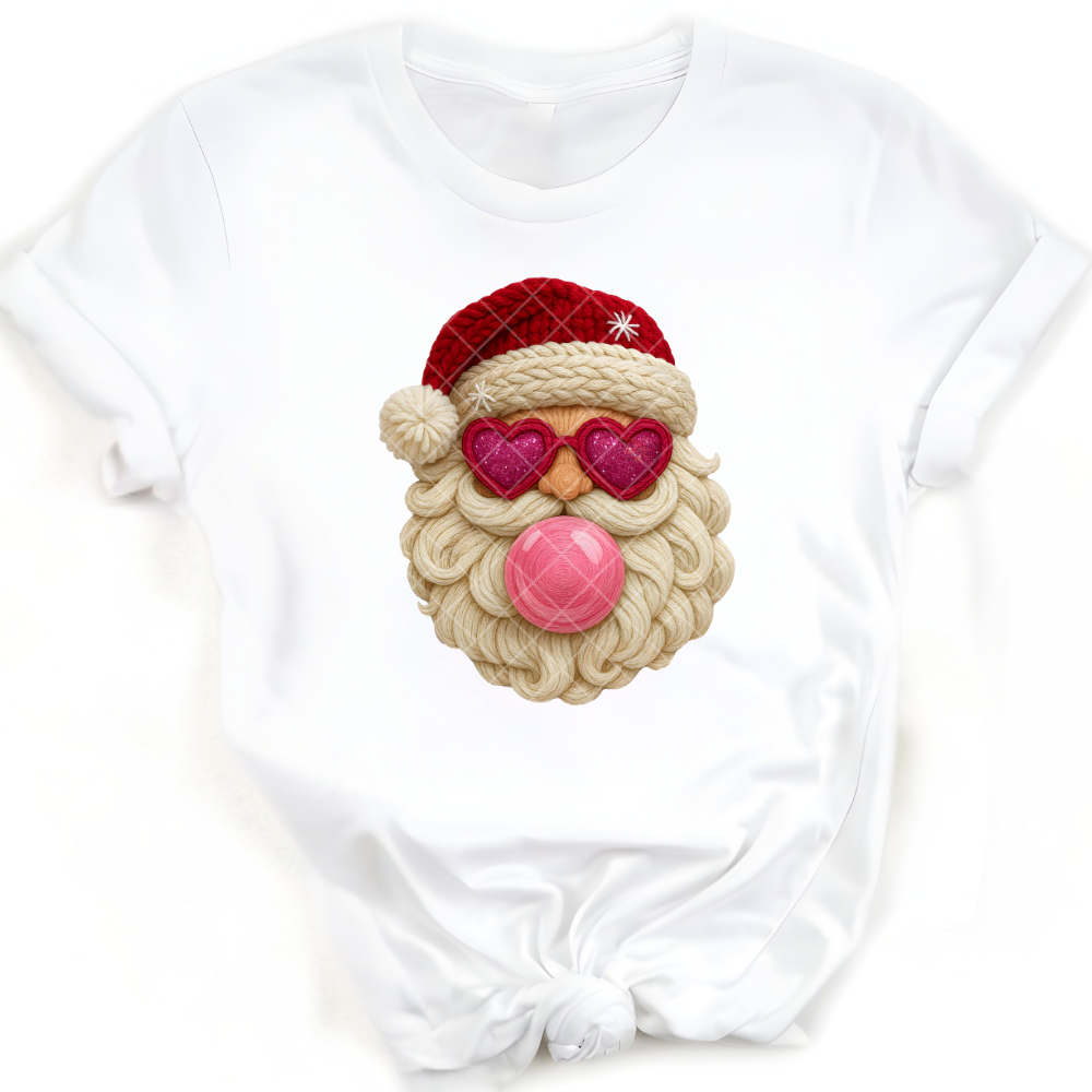 Santa Gum Heart Faux Crochet PNG File