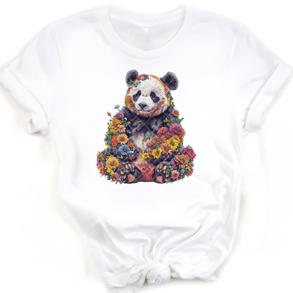 Floral Panda Bear PNG