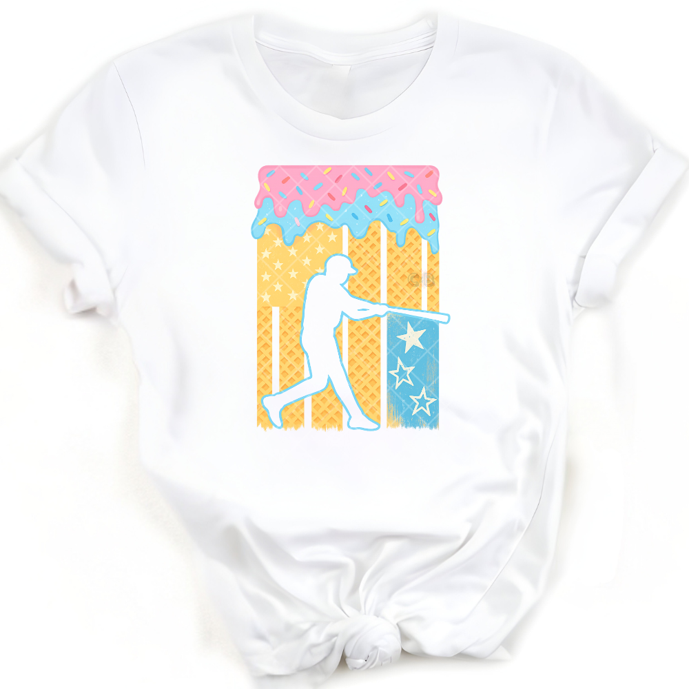 Icecream Flag Baseball Player PNG