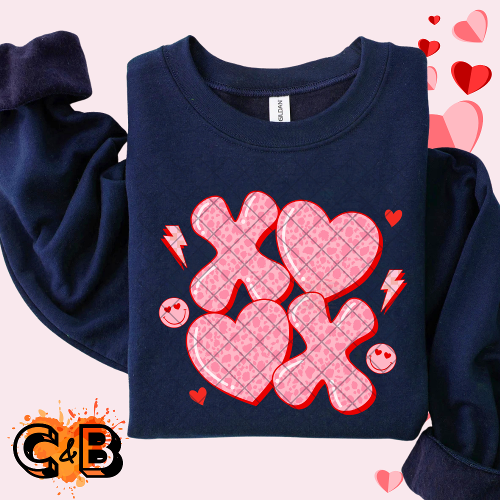 Bubble pink xoxo lightning smileys PNG