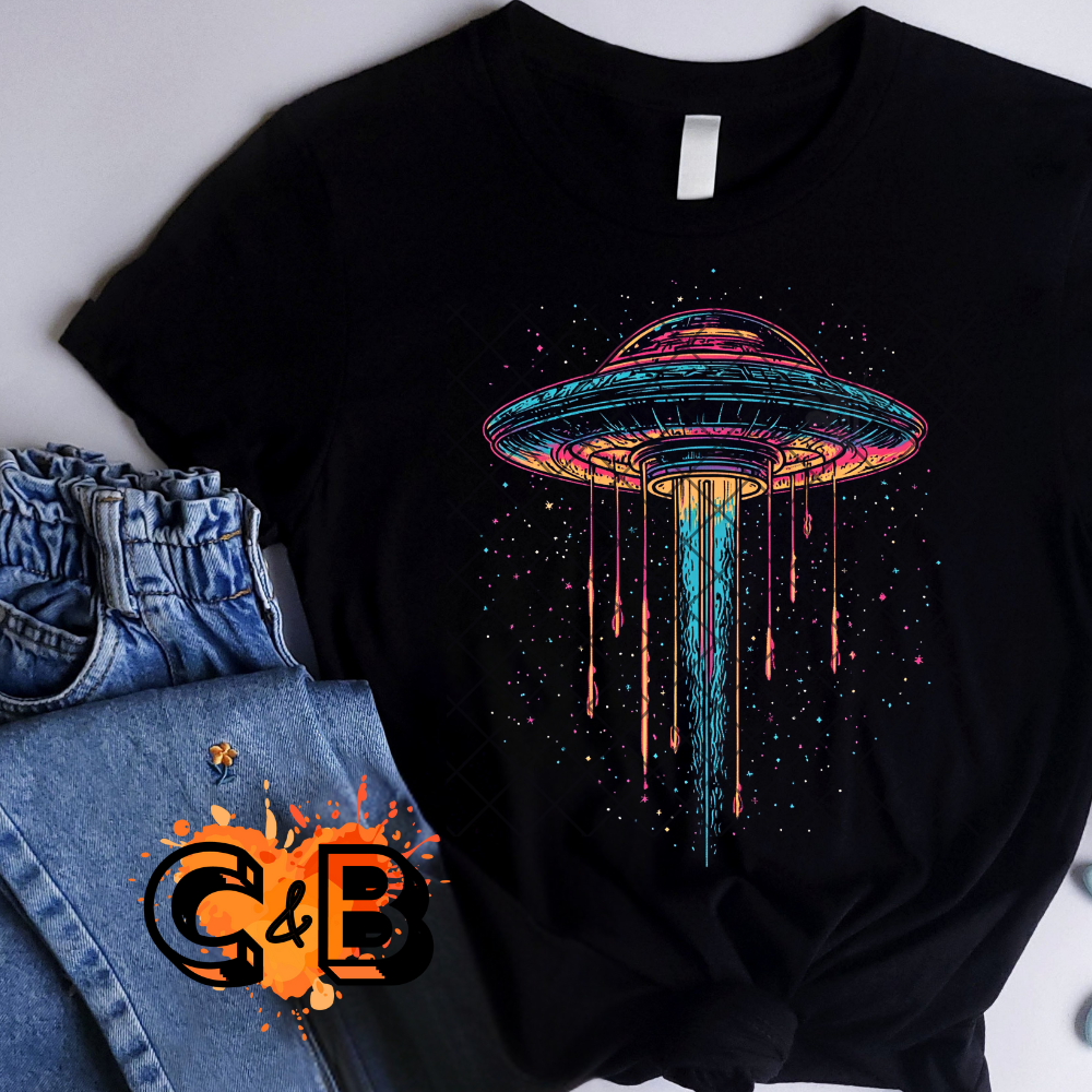 Lit up UFO PNG