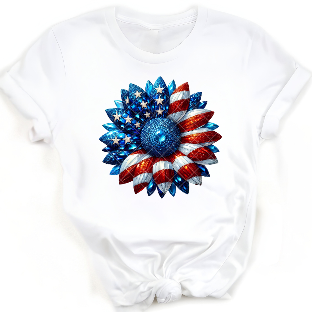 Sunflower American Flag PNG