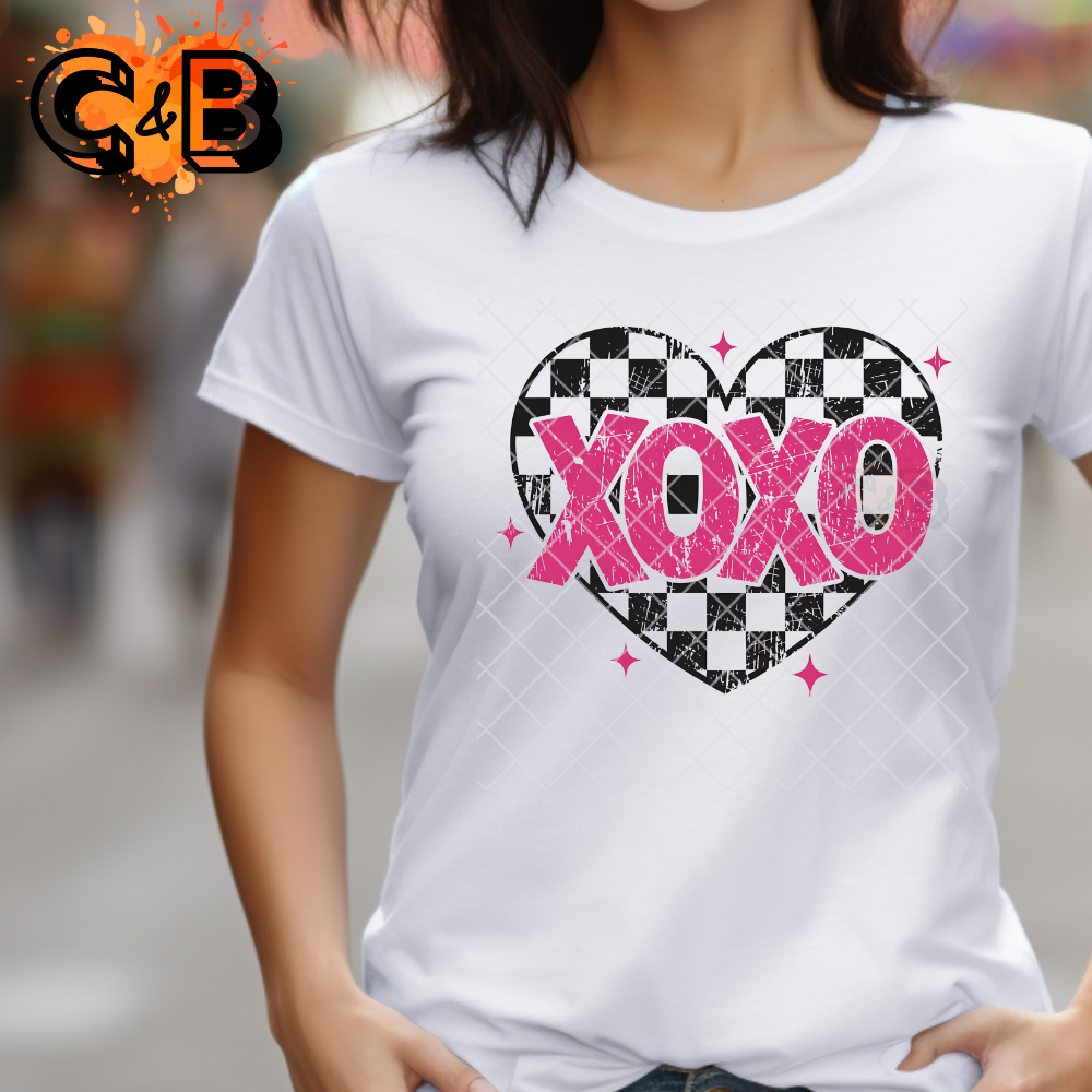 Xoxo checkered heart PNG