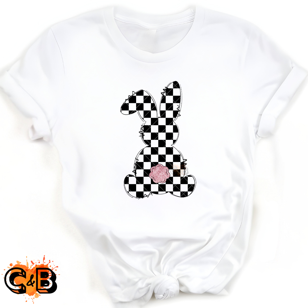 Checkered Bunny Silhouette PNG