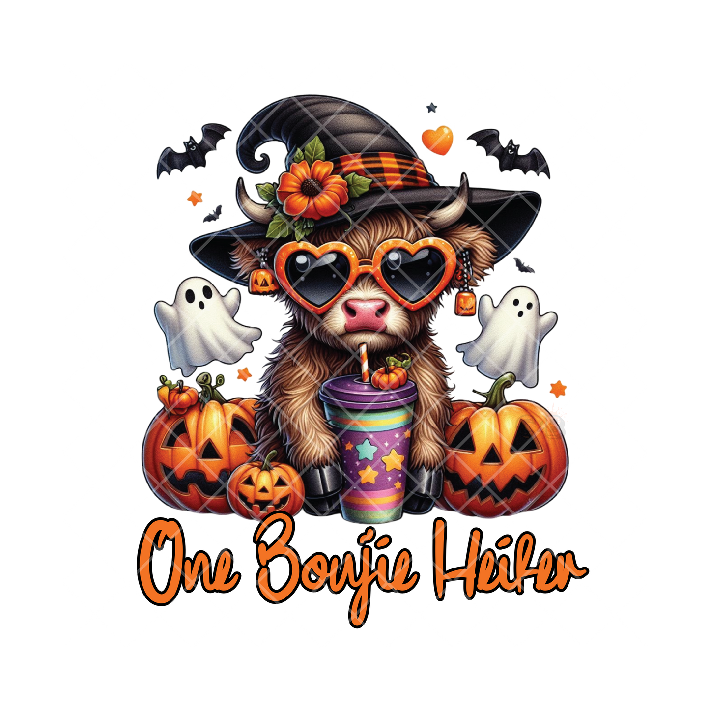 Boujie Highland Halloween Cow PNG File