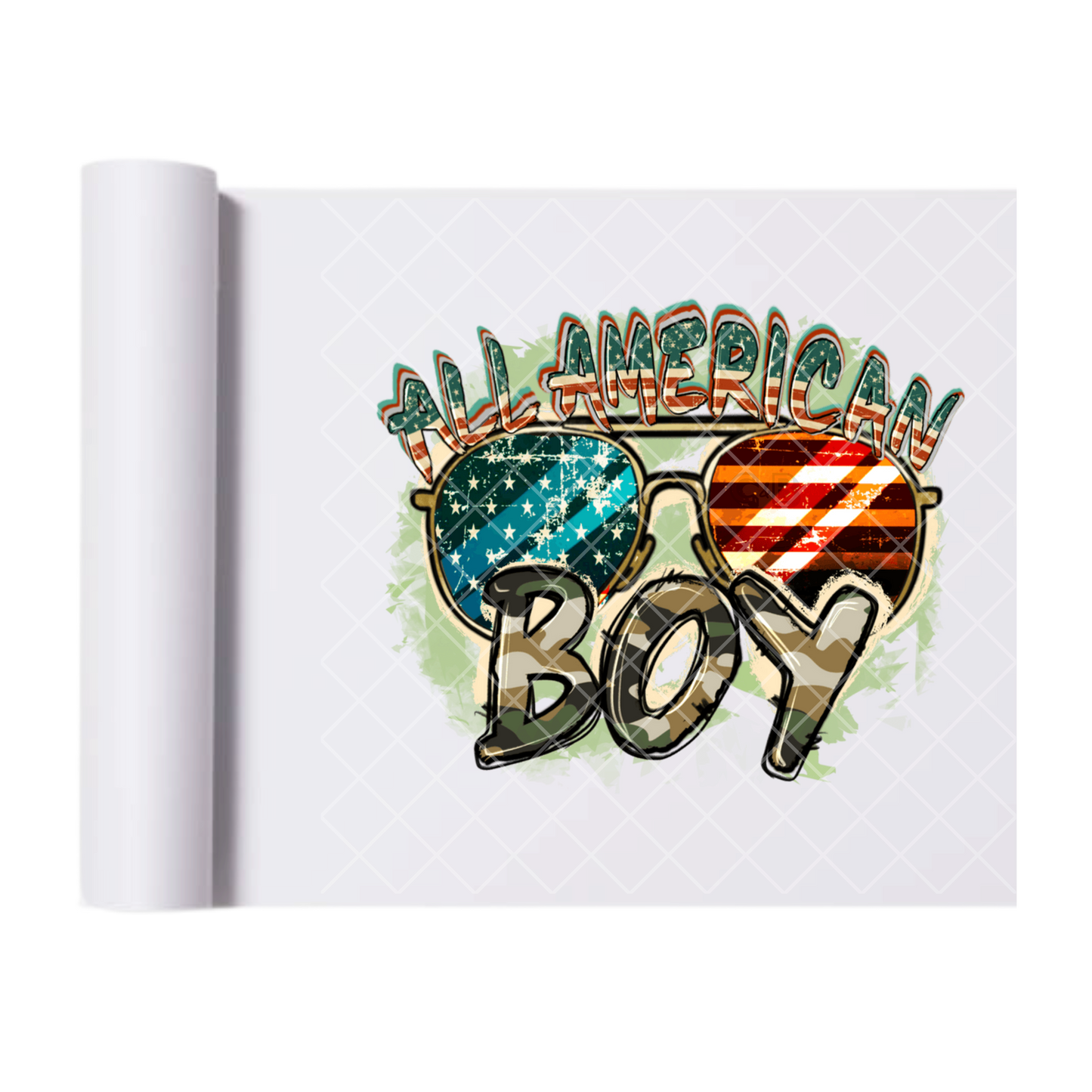 All American Boy - Direct Transfer Print, Ready To Press For T-Shirts, Cotton, Polyester & Blends - Tshirt Business Quality