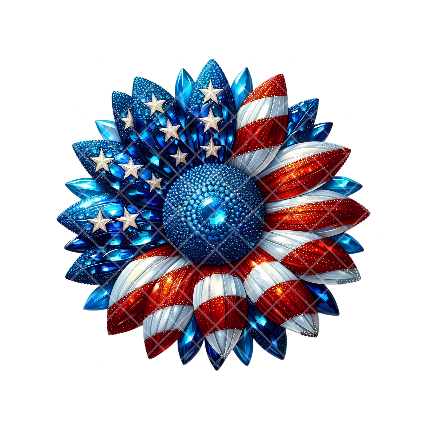 Sunflower American Flag PNG