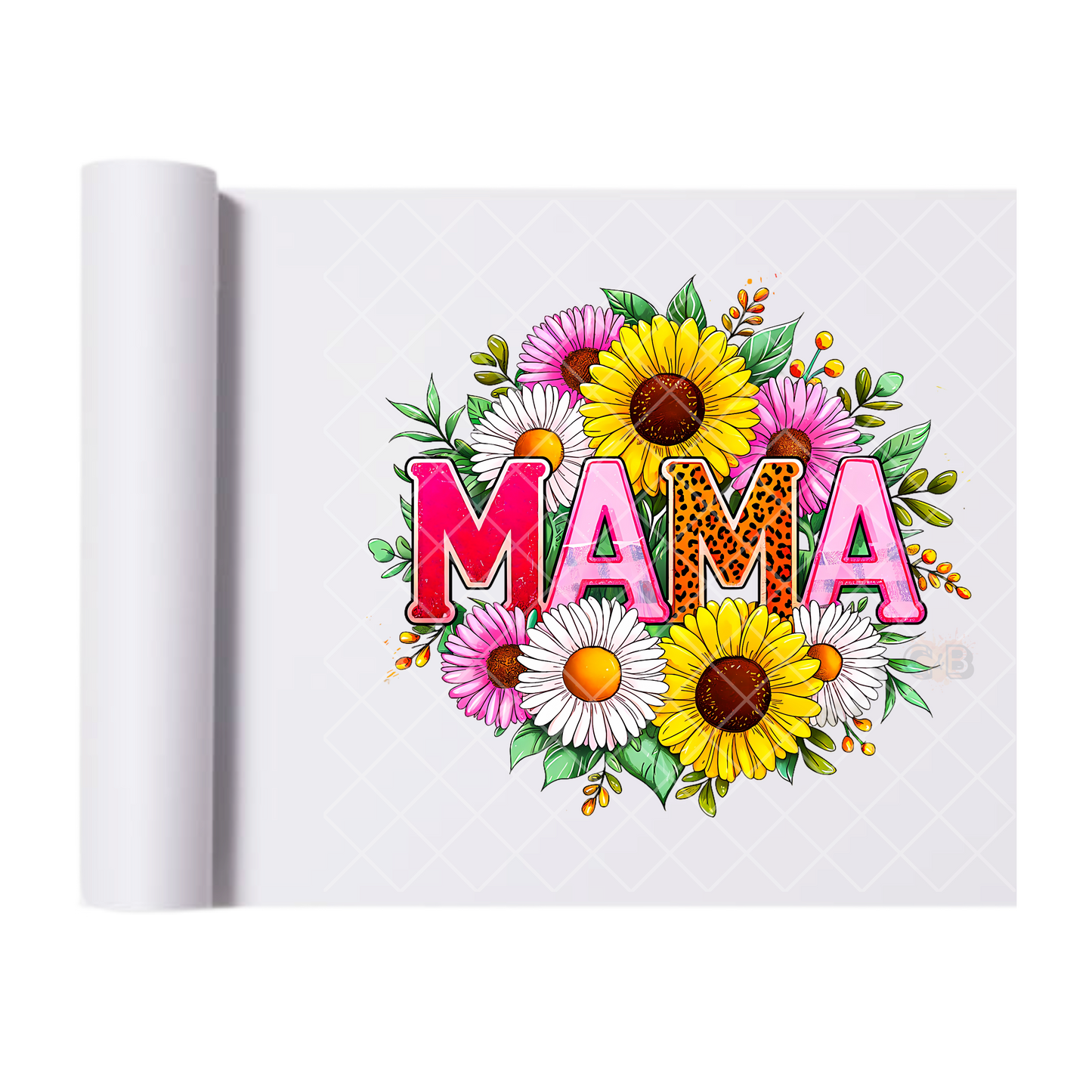 Mama Bouquet Pink A’s - Direct Print Film Transfer for T-Shirts, Cotton, Polyester & Blends - High-Quality Print