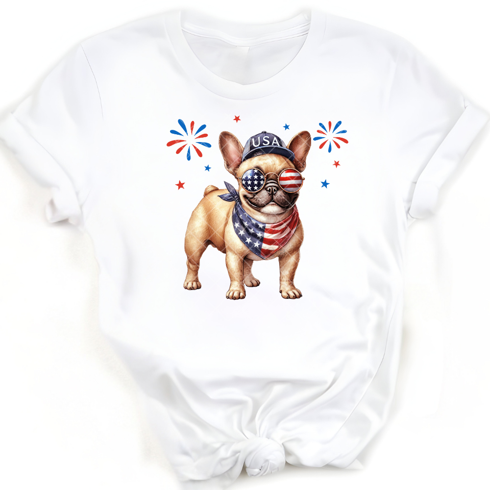 Patriotic Frenchie USA Top PNG