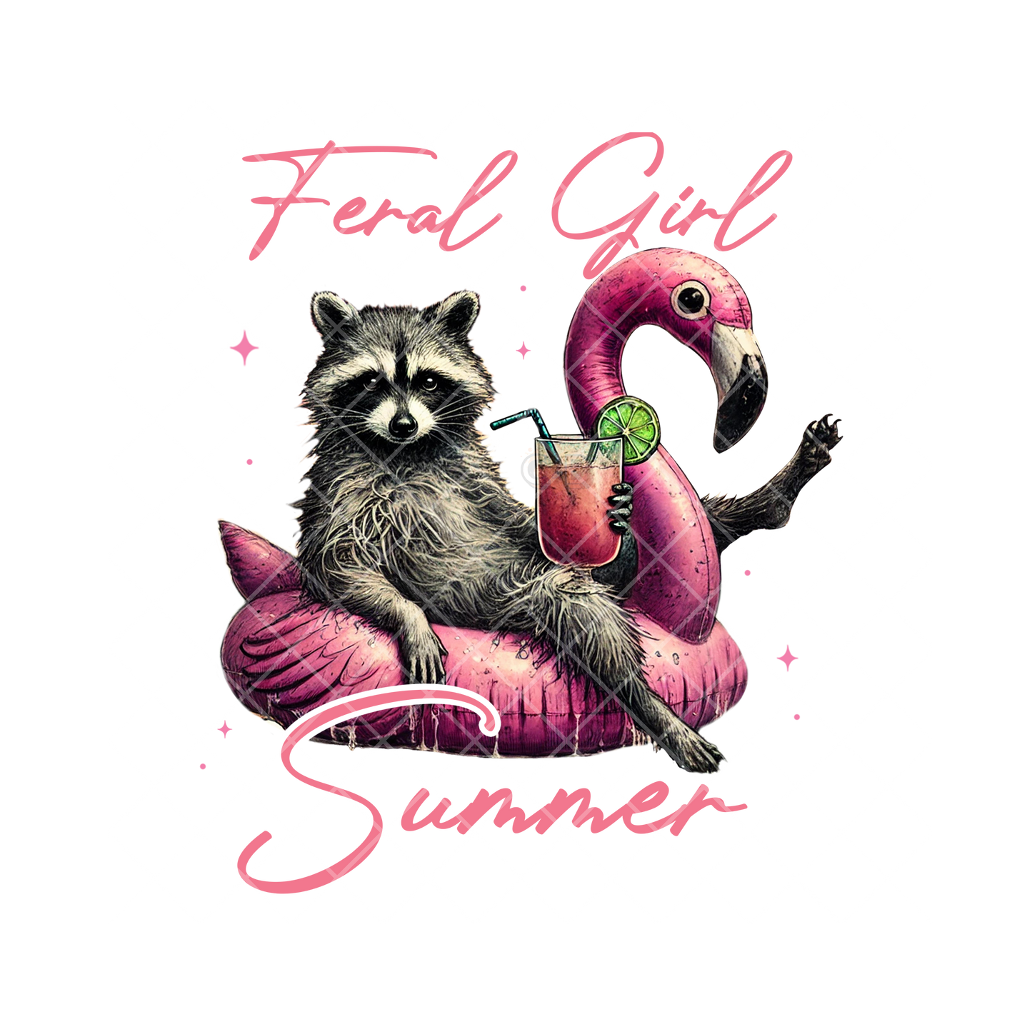 Raccoon Girl Summer PNG
