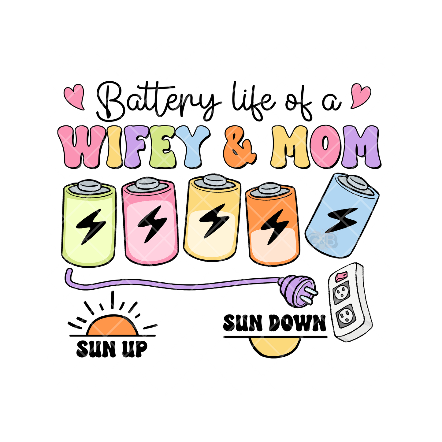Battery Life Wifey Mom PNG