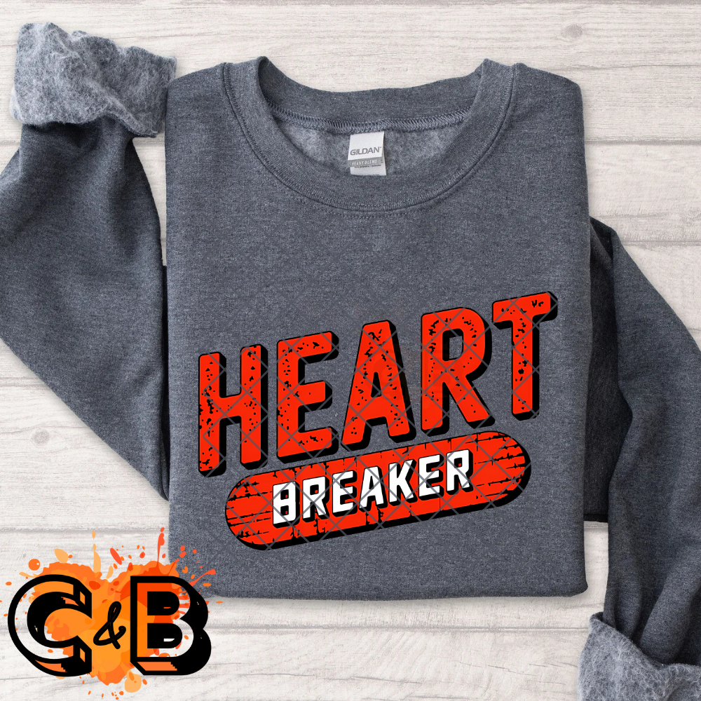Heart breaker red banner PNG