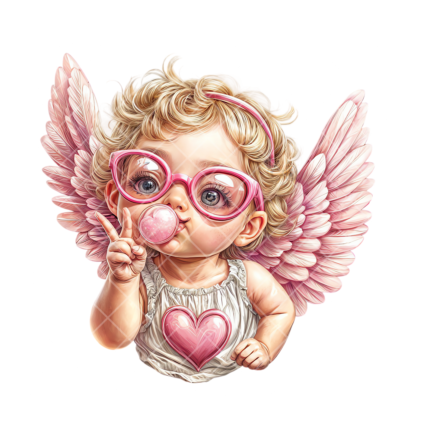Cute Cupid Pink Wings - PNG File