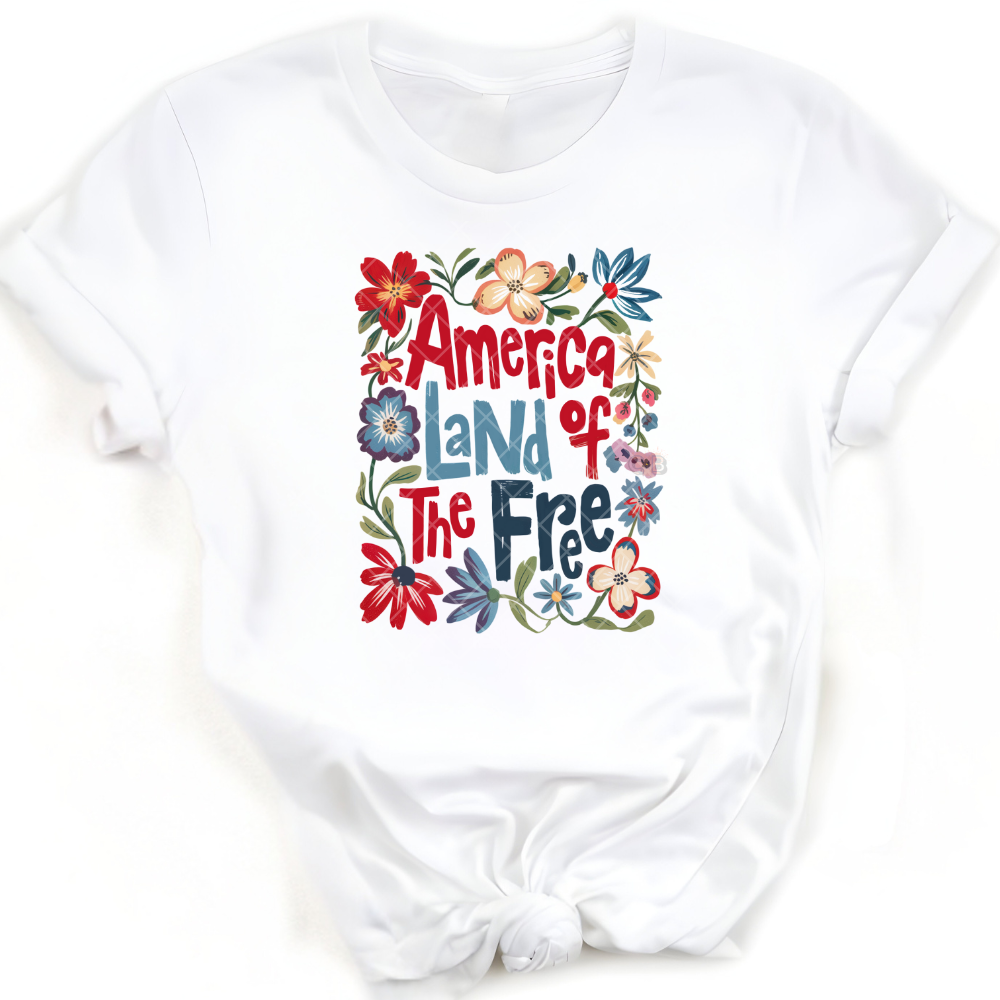 Land Of The Free Floral Design PNG