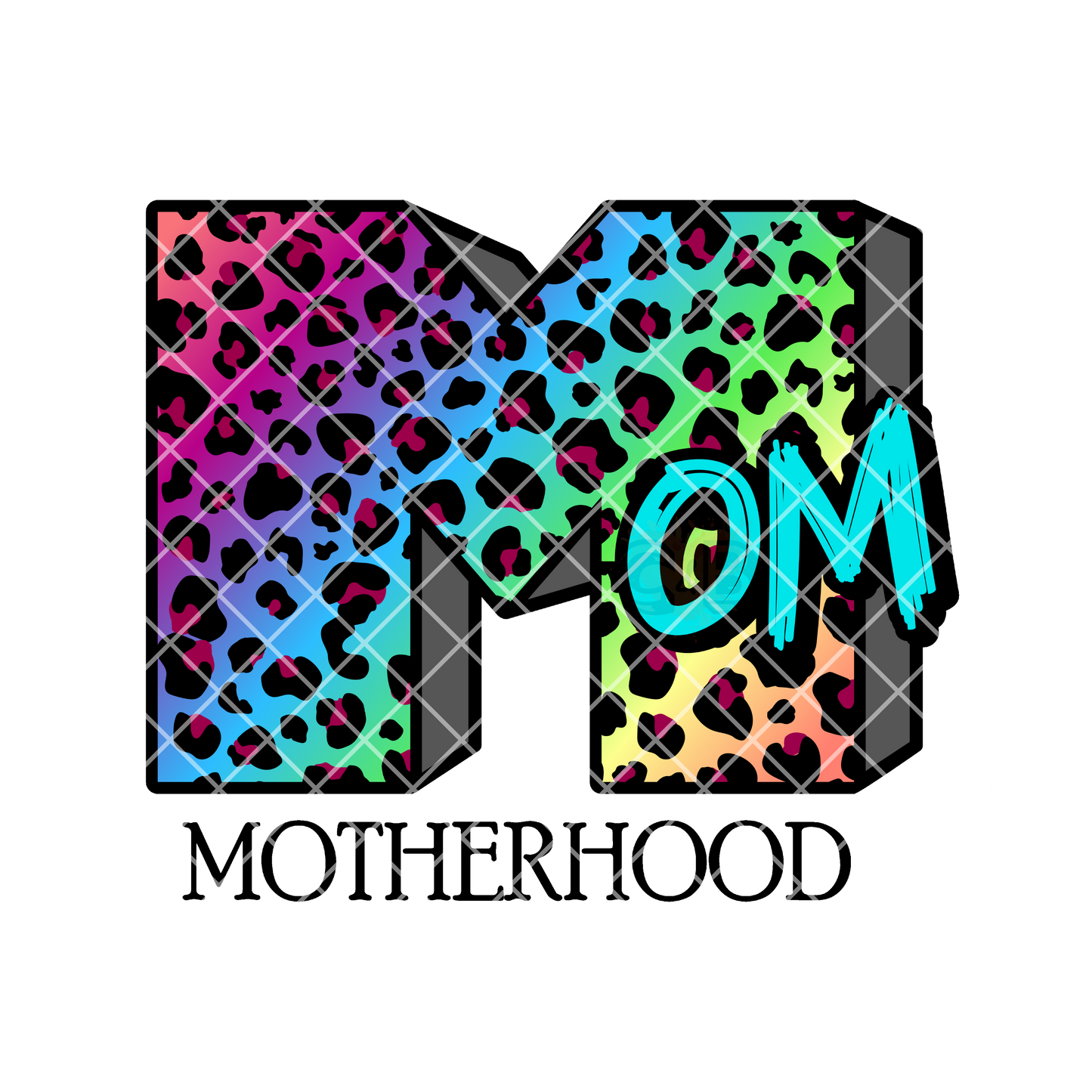 Motherhood vibrant cheetah print PNG