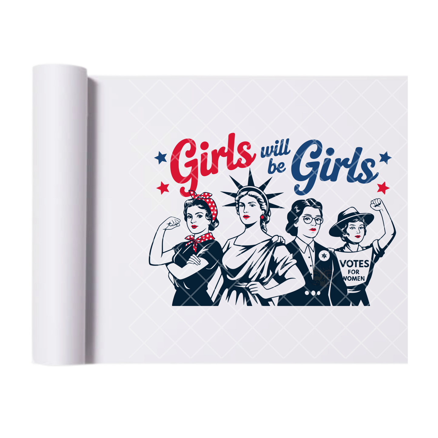 Girls Will Be Girls - Direct Print Film Transfer for Trendy T-Shirts, Cotton, Polyester & Blends - High-Quality Print