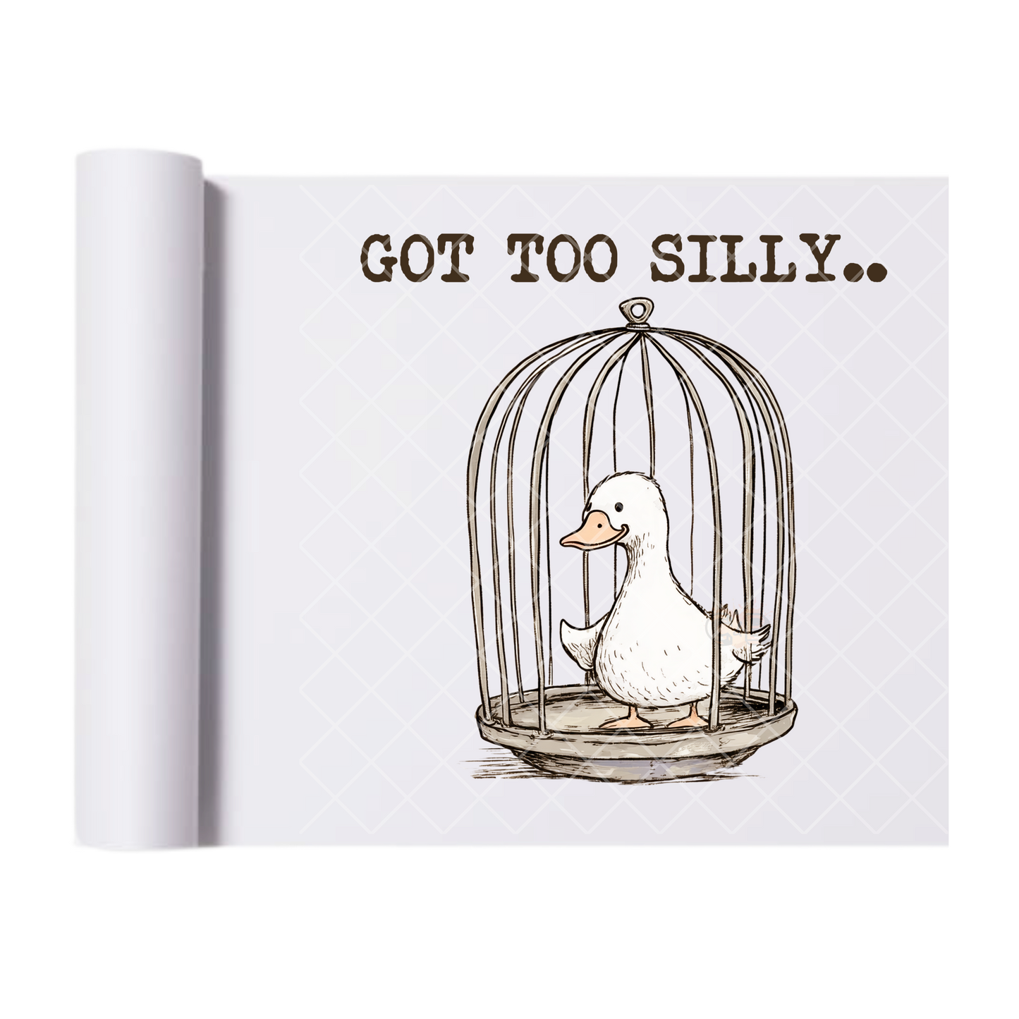 Got Too Silly Cage - Direct Print Film Transfer for Trendy T-Shirts, Cotton, Polyester & Blends - High-Quality Print