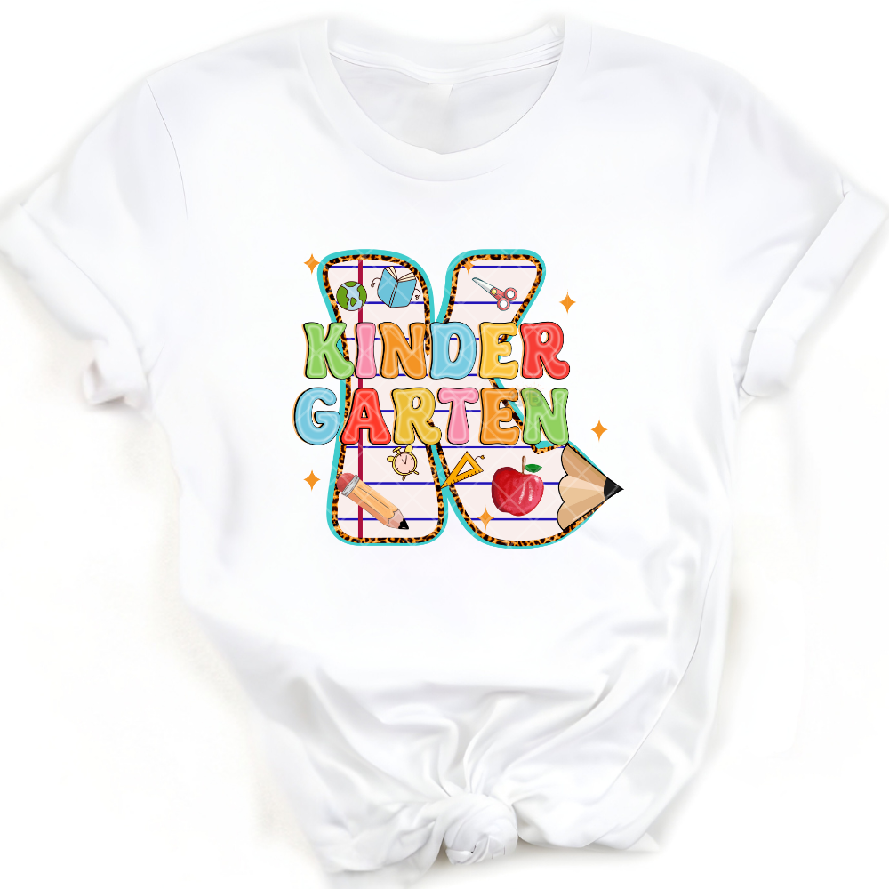 Kinder Garten Pencil K - Direct Print Film Transfer for T-Shirts, Cotton, Polyester & Blends - High-Quality Print