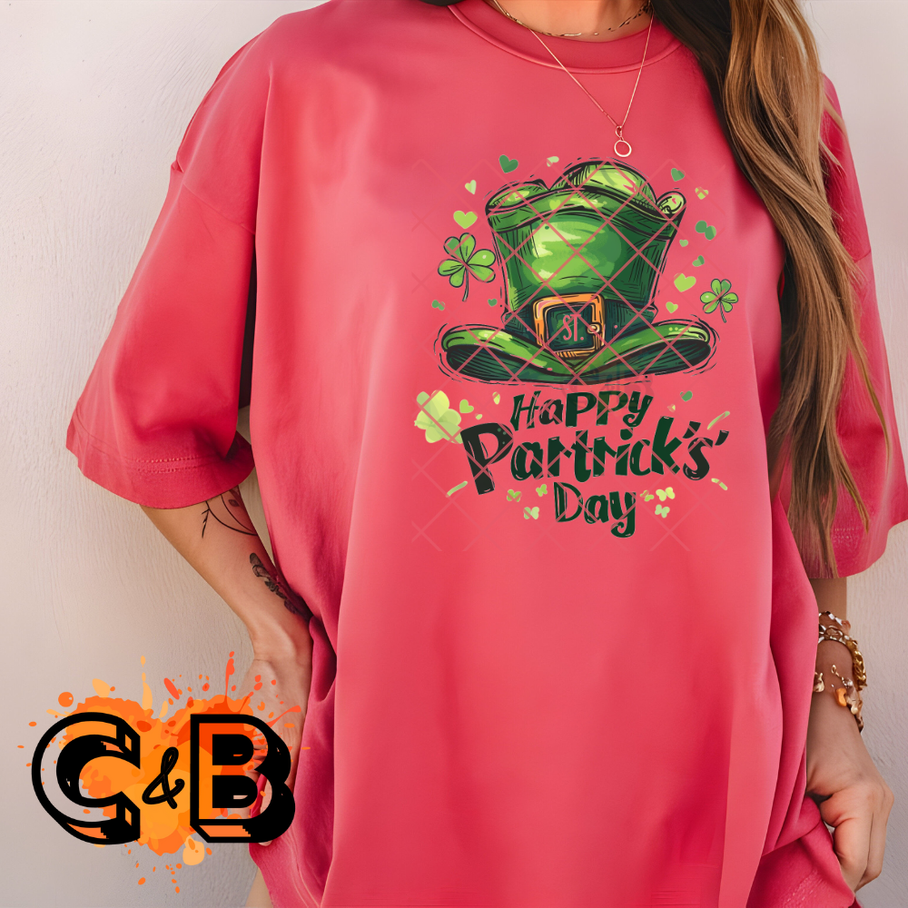 Happy Pattricks Day - Direct Print Film Transfer for T-Shirts, Cotton, Polyester & Blends - High-Quality DTF Print