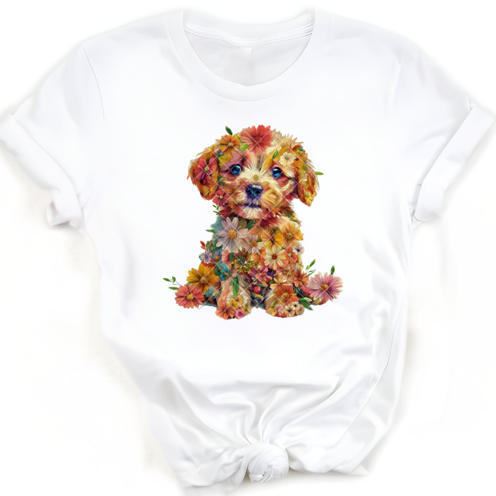 Floral Labrador Puppy PNG