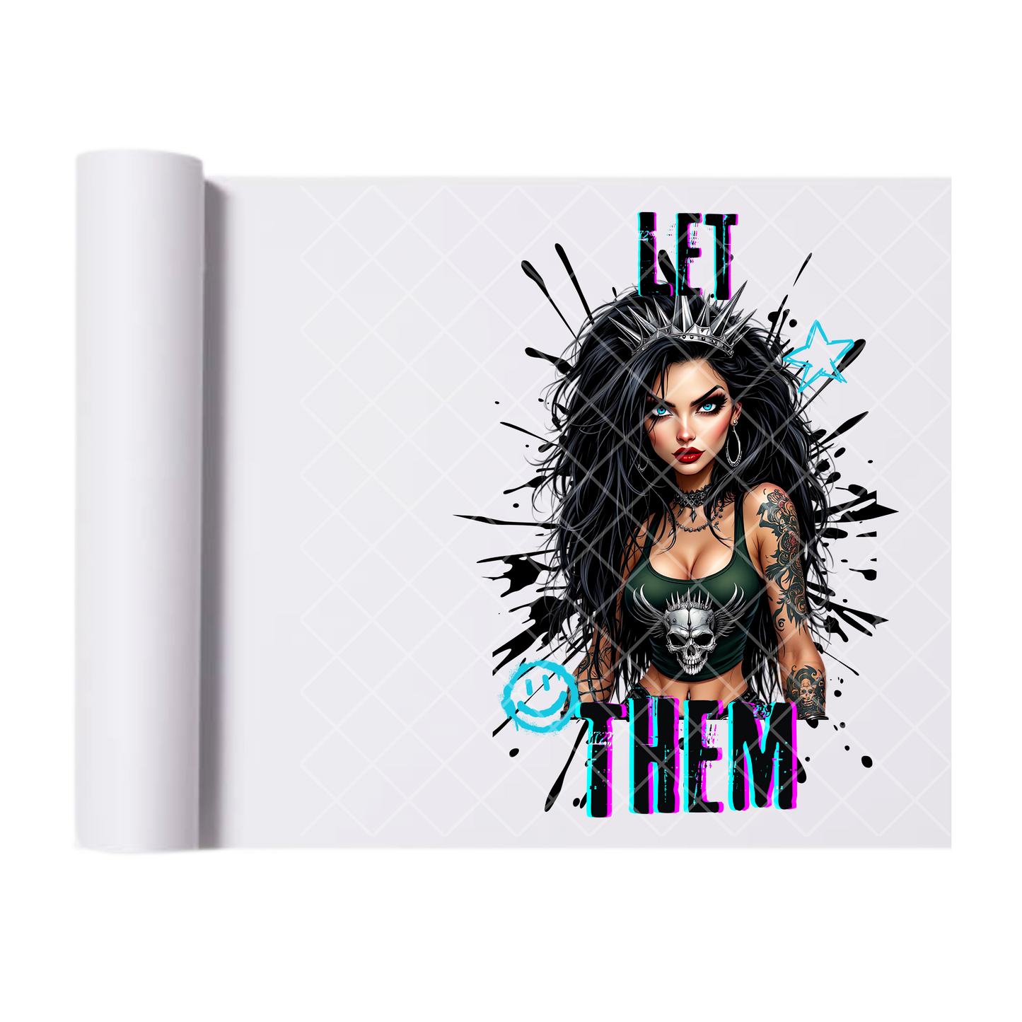Let Them Rocker Babe - Direct Print Film Transfer for Trendy T-Shirts, Cotton, Polyester & Blends - High-Quality Print