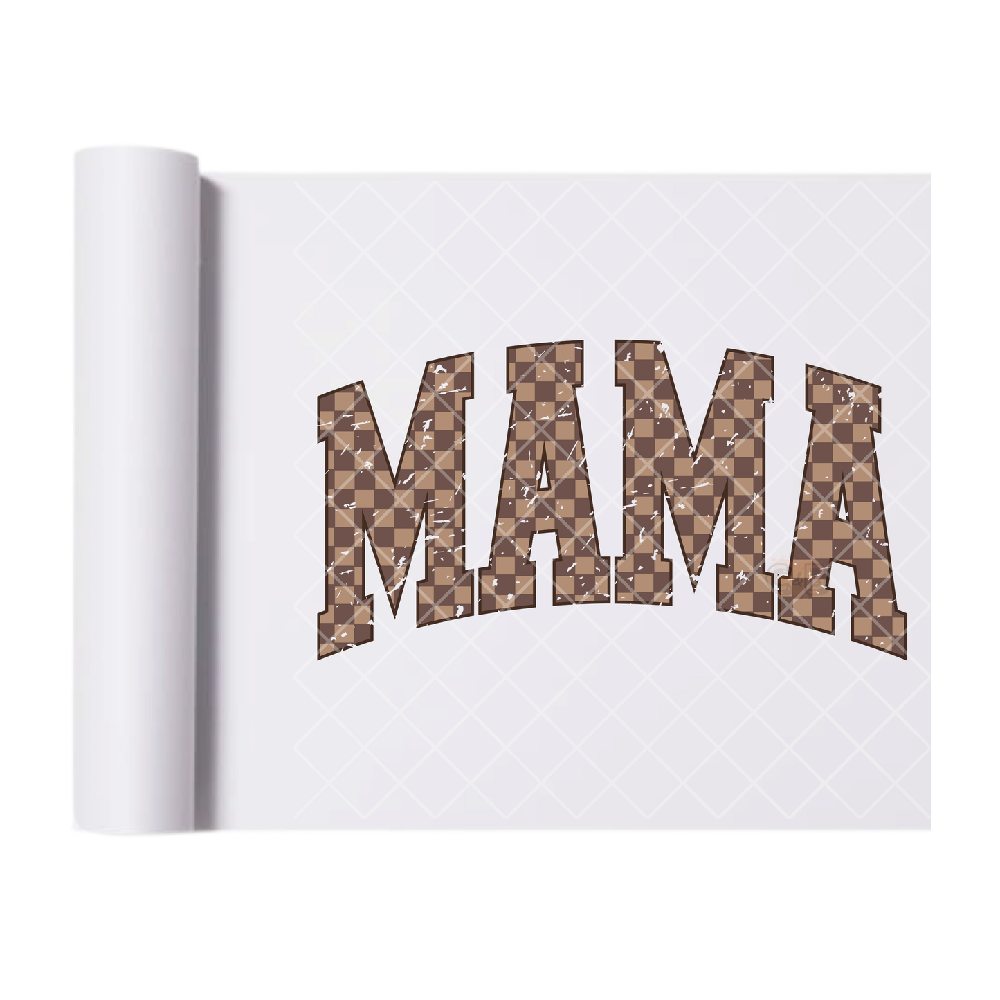 Mama Browns Checkered - Direct Print Film Transfer for T-Shirts, Cotton, Polyester & Blends - High-Quality Print