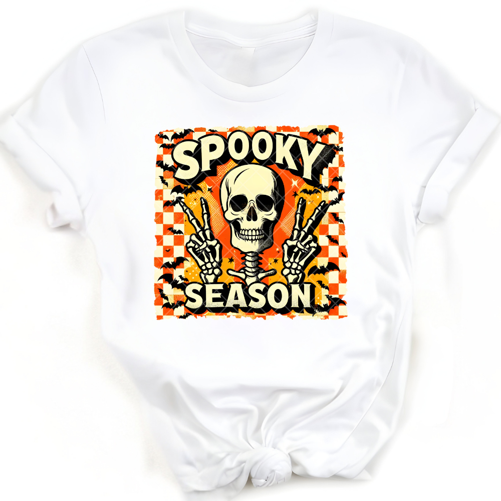 Spooky Season Orange Checker PNG File