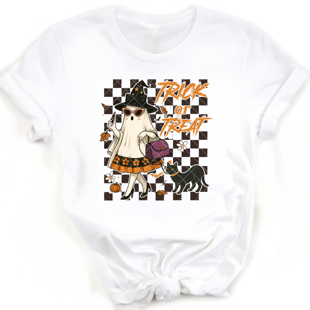 Trick Or Treat Fancy Lady Cat PNG File