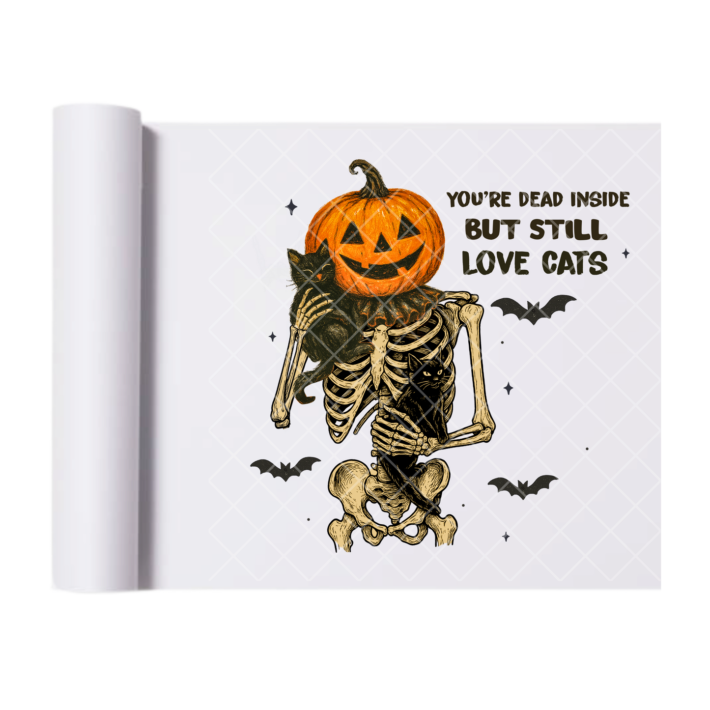 Halloween Love Cats - Ready To Press Print Transfer for Apparel, Cotton, Polyester & Blends - High-Quality Print- Commercial Grade